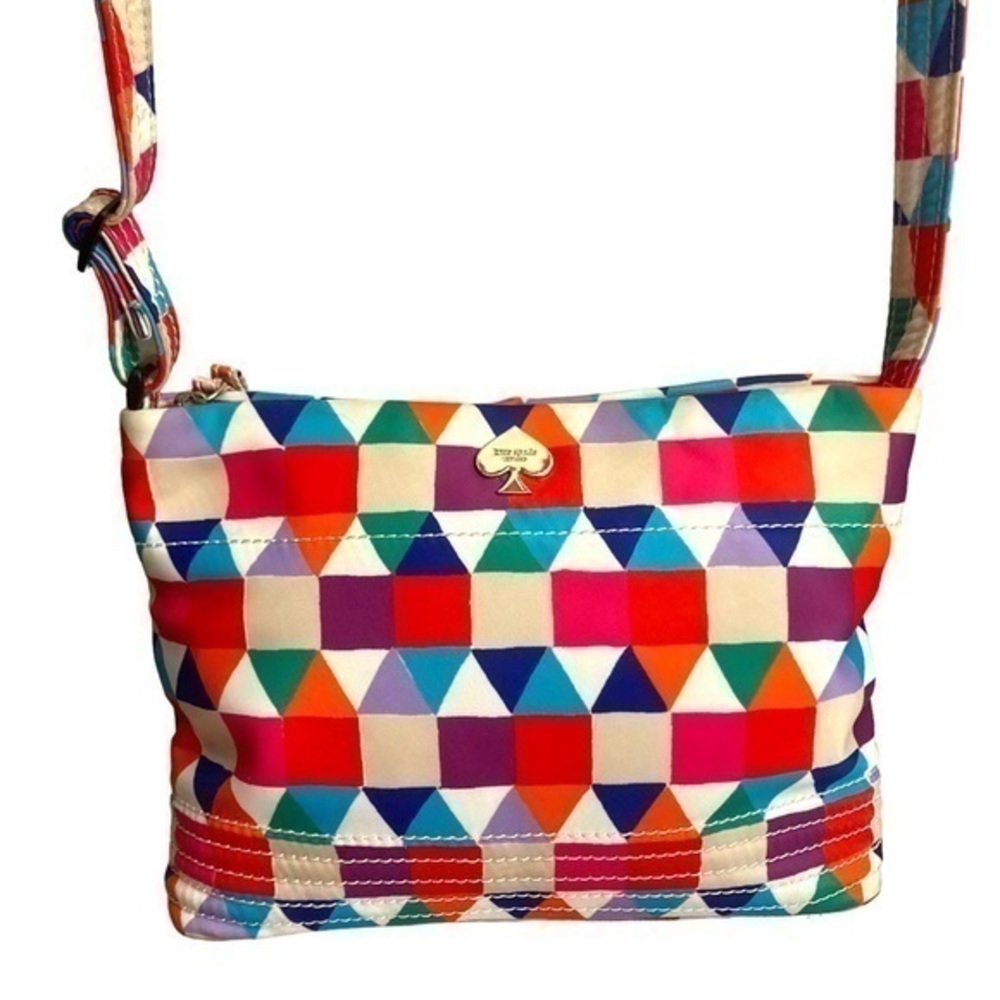 Kate spade multicolor mosaic nylon crossbody bag